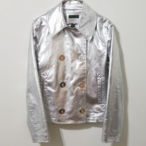 Vtg Ralph Lauren Women's Jacket Size Large Silver